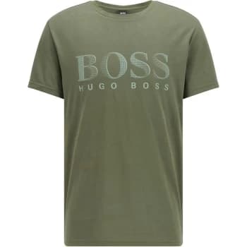 Hugo Boss Crew Neck Large Logo T-Shirt Open Green Size L Men
