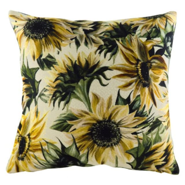 Evans Lichfield Elwood Sunflower Hand-Painted Printed Cushion Multi