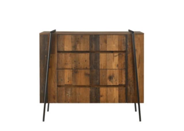 Timber Art Design Abbey Rustic Chest Of Drawers 4 Drawer Bedroom Living Room Storage Industrial