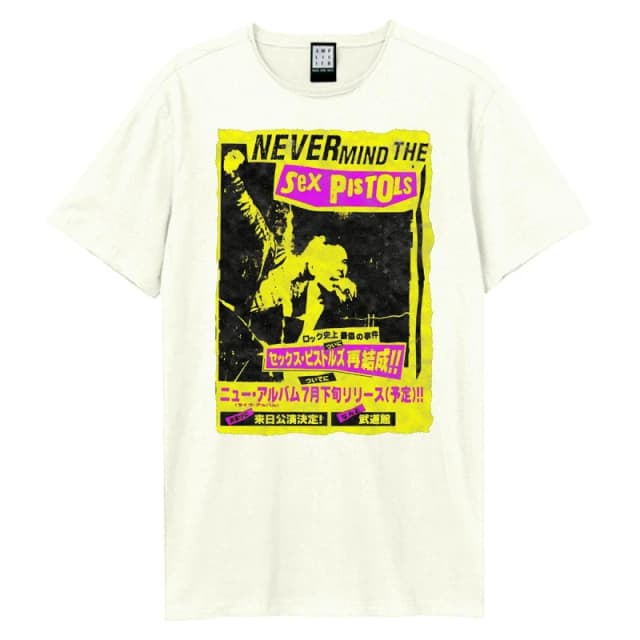 Amplified Amplified Men Never Mind The Sex Pistols Vintage T-Shirt in White Size: Small White S Male 5063470957750