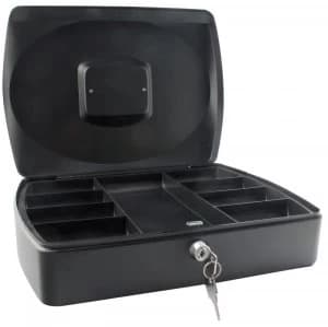 Q Connect 10" Cash Box - Black