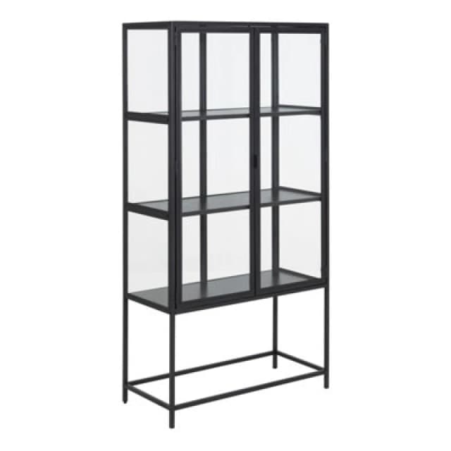 Furniture To Go Seaford 2 Glass Door Display Cabinet In Black