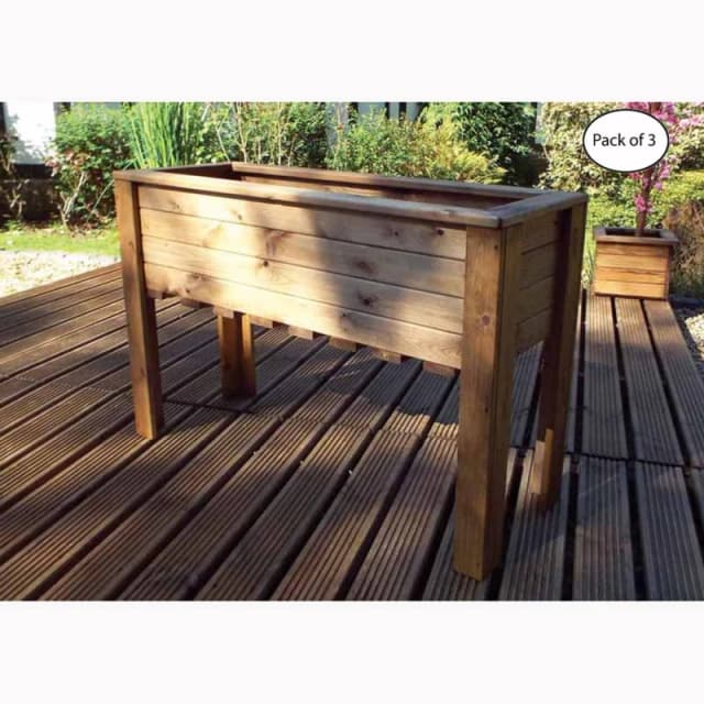 Charles Taylor Multi Pack of 3 - Large Wiltshire (Raised) Trough - L41 x W109 x H72 in Light Brown Light Brown Unisex