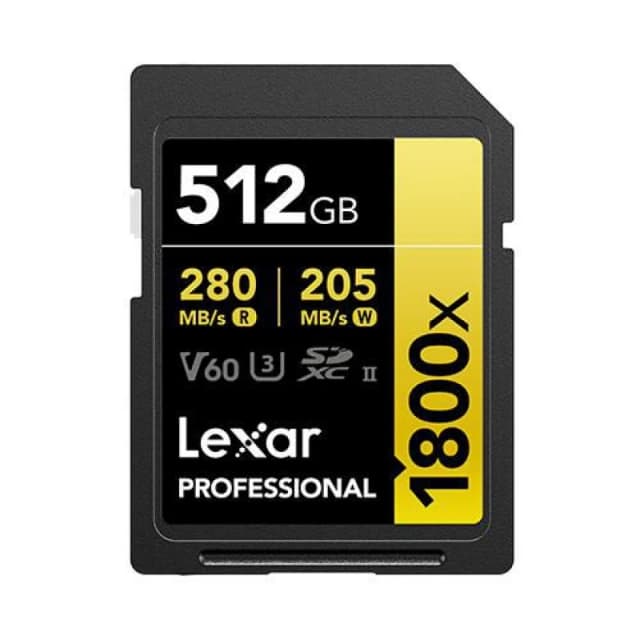 Lexar Professional 1800x 512GB SDXC UHS-II Class 10
