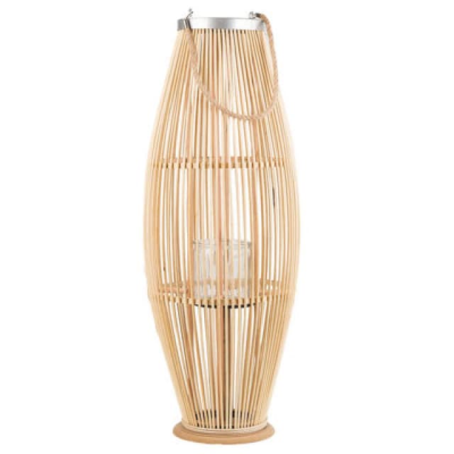 Beliani Garden Lantern Lantern Tahiti Bamboo Wood 84cm Natural