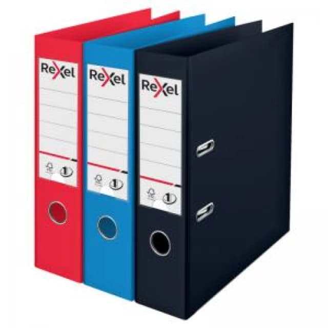 Rexel Rexel Choices Polypropylene Lever Arch File A4 75mm Assorted PK3 - 2115709 2115709