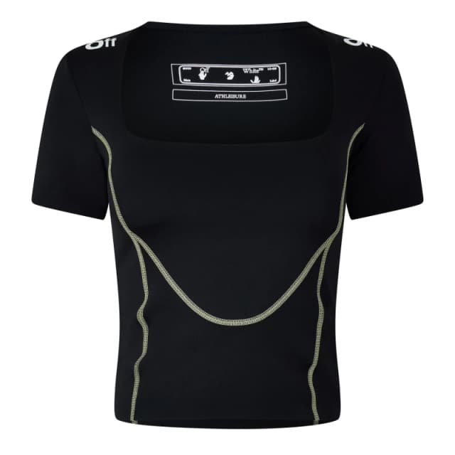 Off White Womens Contrast Stitched T-Shirt Black/White female 8 (XS)