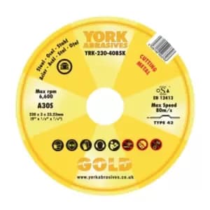 230 X 3X 22MM A30S Cutting Disc - Type 42 Depressed Centre