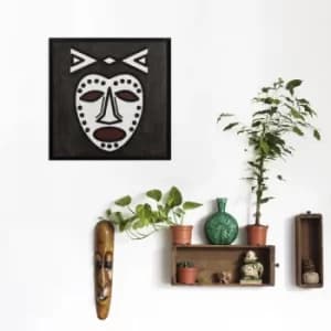 Africano 1 Black White Decorative Wooden Wall Accessory