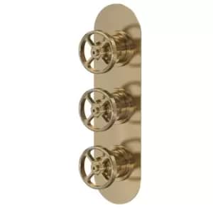 Hudson Reed Triple Valve With Diverter - Brushed Brass