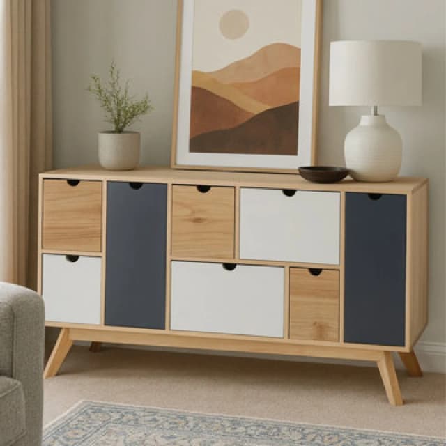 Orsina Compact Design Six Drawer Chest, Modern Design Chest Of Drawers For Livingroom, Minimalist Storage Chest