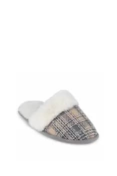 Brushed Check Mule Slipper