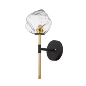 Rock Wall Lamp, Black, Gold, 1x G9