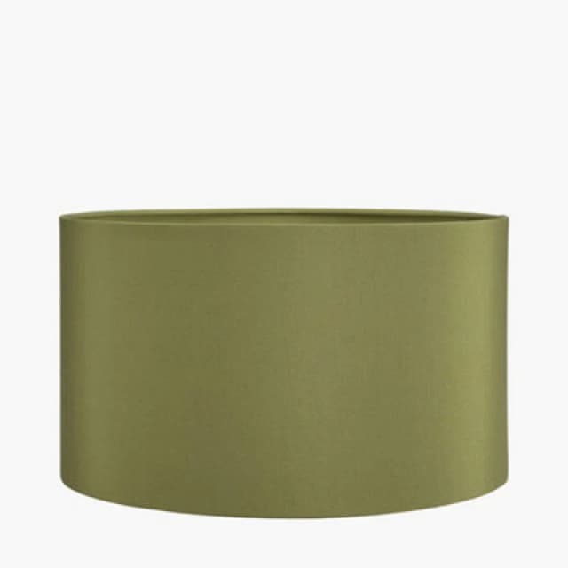 Pacific Lifestyle 25Cm Sage Poly Cotton Cylinder Drum Table Lampshade Green Fabric Table Lamp Shades