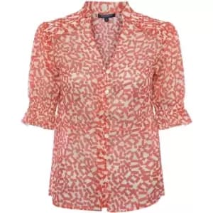 French Connection Helena Recycled Crinkle Georgette Top - Red