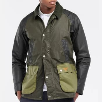 Barbour Beacon Mens Summer Bedale Wax Jacket - Patch Archive Olive - L