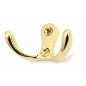 Small Double Coat Hanger Hook Door Wall Bath CK24 Model - Colour Gold - Pack of 10