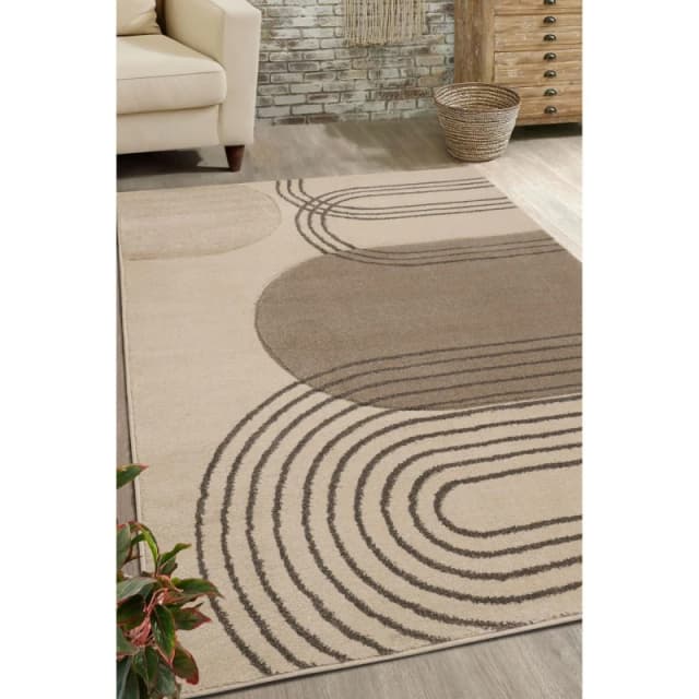 Homemaker Portia Abstract Arcs Rug Beige Beige unisex 120x170cm
