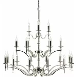 Loops - Avery Ceiling Pendant Chandelier Light 21 Lamp Bright Nickel Curved Candelabra