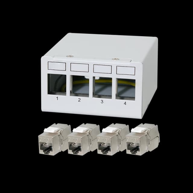 LogiLink Patch panel 4 port with 4 Cat.6A Keystone modules