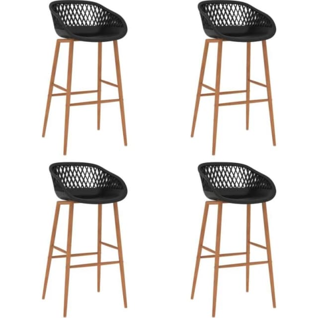 VIDAXL Bar Chairs 4 pcs Black Vidaxl 8719883791326