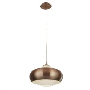 1 Light Pendant Antique Copper, White, E27