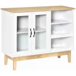 Homcom Wine Storage Cabinet With 8 Bottle Wine Rack And Adjustable Shelf - White