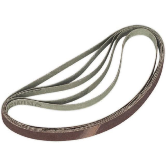 Loops 5 PACK - 12mm x 456mm Sanding Belts - 60 Grit Aluminium Oxide Slim Detail Loop Multi