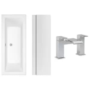 1700 x 700 Chiltern Double Ended Square Bath with Front Panel and Aqua Bath Filler
