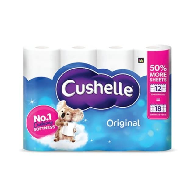 Cushelle Original Toilet Roll 2-Ply 270 Sheets (12 Pack) 10590