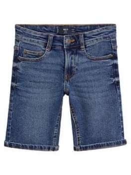 Mango Boys Straight Denim Shorts - Dark Blue
