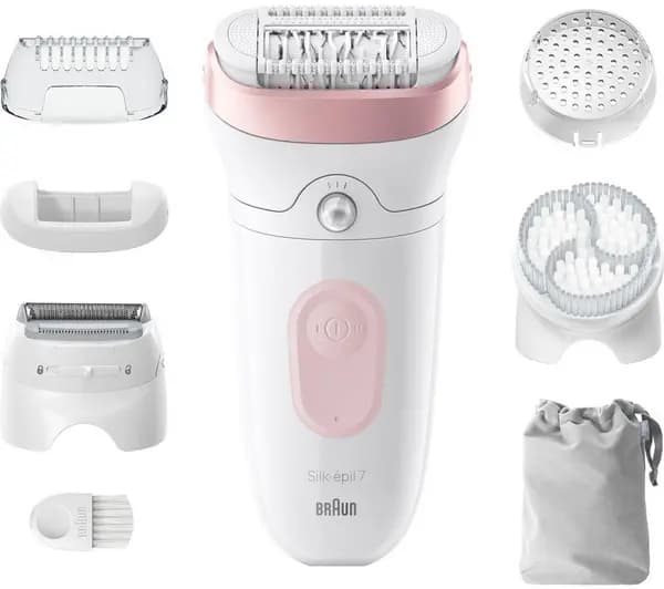 BRAUN Silk-epil 7 SE7-060 Wet & Dry Epilator - Flamingo, Pink 7500435224888