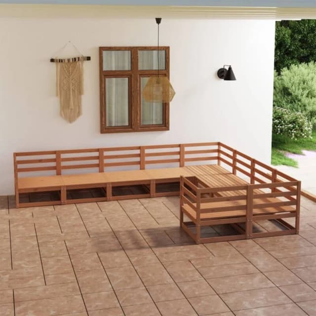 VIDAXL 9 Piece Garden Lounge Set Solid Pinewood Vidaxl 8720286470909