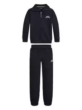 Tommy Hilfiger Boys Flag Sweat Jog Set - Desert Sky, Navy, Size Age: 8 Years