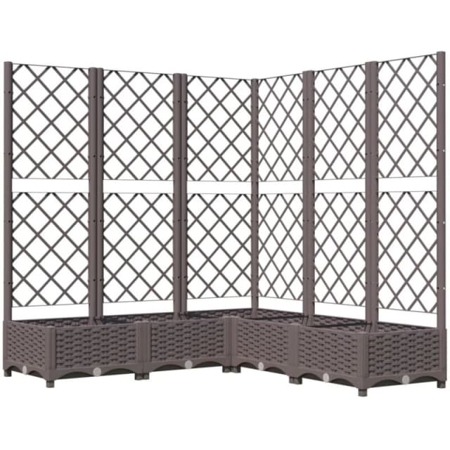VIDAXL Garden Planter with Trellis Brown 120x120x121.5cm pp Vidaxl 8720286876145