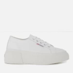 Superga Womens 2287 Leanappaw Leather Flatform Trainers - White - UK 7 - White