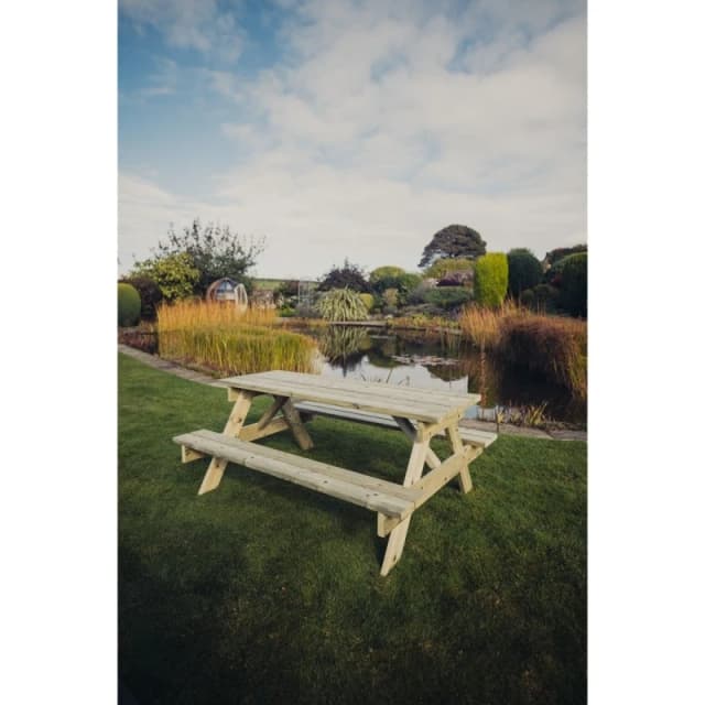 Churnet Valley Garden Furniture Ltd Picnic Table - L179.5 x W143.5 x H76cm - Partially Assembled in Brown Brown Unisex