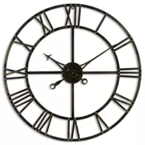 Hill Interiors Small Antique Brass Skeleton Clock
