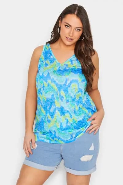 Yours Vest Top Blue
