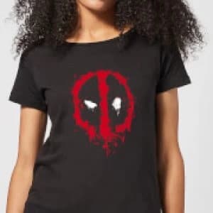 Marvel Deadpool Splat Face Womens T-Shirt - Black