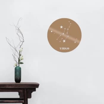 V?rgo Horoscope - Copper Copper Decorative Metal Wall Accessory