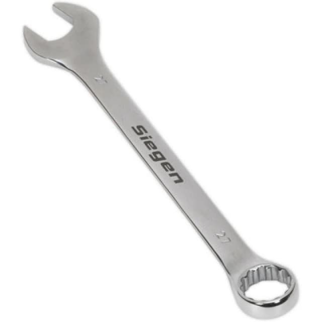 Loops Hardened Steel Combination Spanner - 27mm - Polished Chrome Vanadium Wrench Metallics