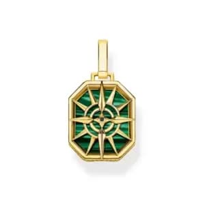 THOMAS SABO Gold Plated Green Malachite Star Compass Pendant