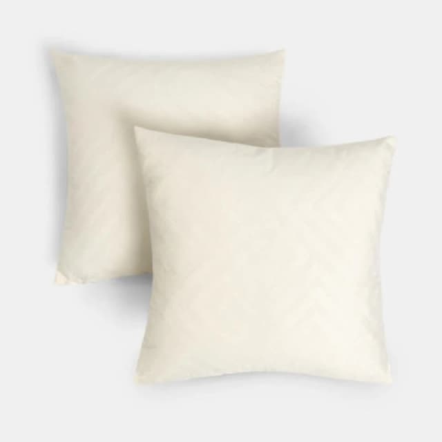 OHS OHS 2 x Matte Geo Velvet Cushion Covers Soft in Cream Size: 45cm x 45cm Cream 45cm x 45cm Unisex 5027434226054