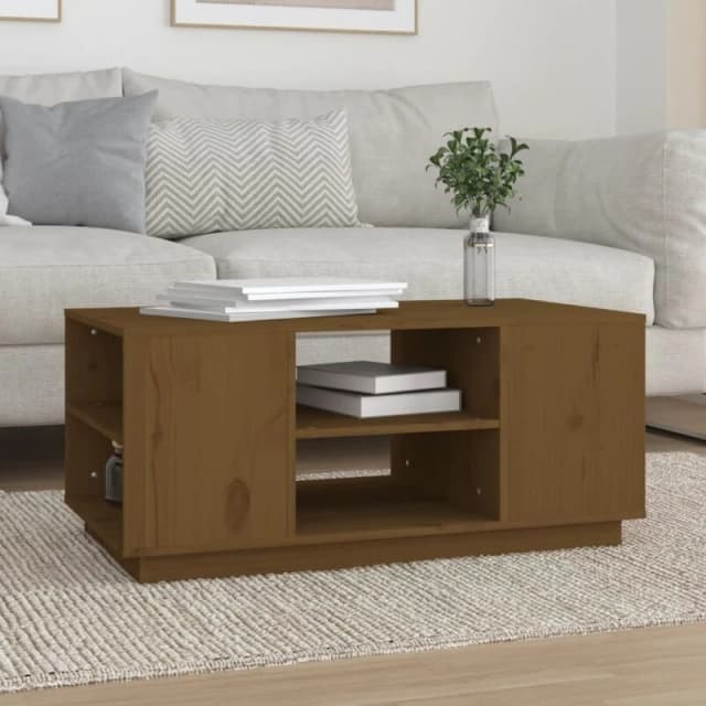Vidaxl Coffee Table Honey Brown 90X49X40.5cm Solid Wood Pine, Brown 814402