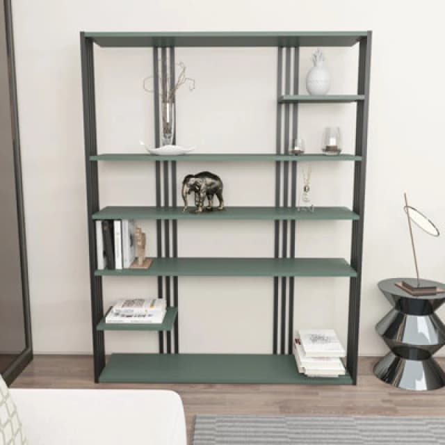 Decorotika Jeni Bookcase Shelving Unit Green & Black