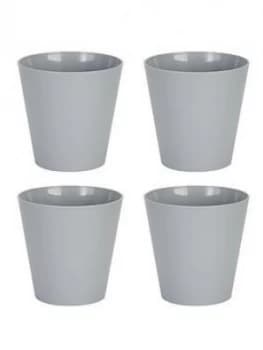 Wham Set Of 4 Grey 16Cm Round Studio Planter Covers