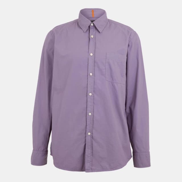Boss Mens Relegant Plain Long-Sleeve Shirt Medium Purple male S