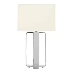 Aluminium Base and Cream Shade Table Lamp