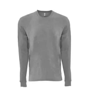 Next Level Adults Unisex Suede Feel Long Sleeve Crew T-Shirt (3XL) (Dark Heather Grey)